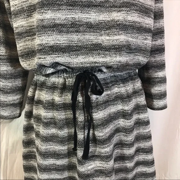 Loft Factory Black Grey Knit Drawstring Dress L - Picture 3 of 6